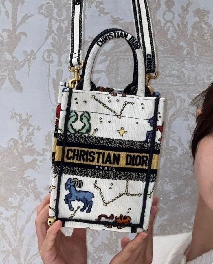 Dior S5555 Mini Dior Book Tote Phone Bag White multicolor Deer embroidery S1105 photo review